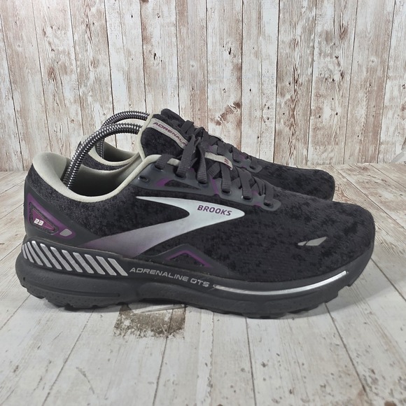 Brooks Shoes - Brooks Adrenaline GTS 23 Womens Running Shoes Black Purple 1203811B072 Size 10